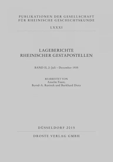 Lageberichte rheinischer Gestapostellen